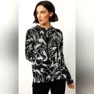 Joseph Ribkoff silver metallic jacquard sweater